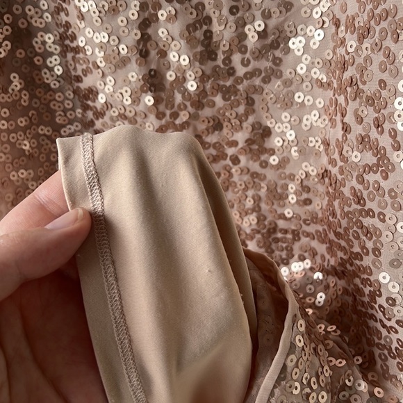 RW&CO Rose Gold Sequined Sheath Dress Size Small - Picture 6 of 11